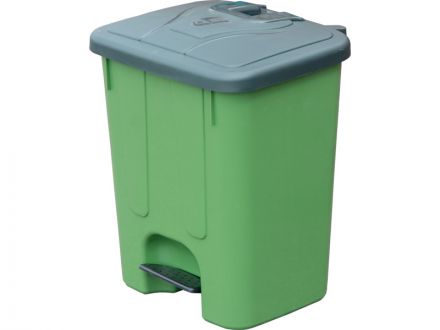 Мусорный бак 40л. мороз. с крышкой, с педальным приводом цв. зелёный