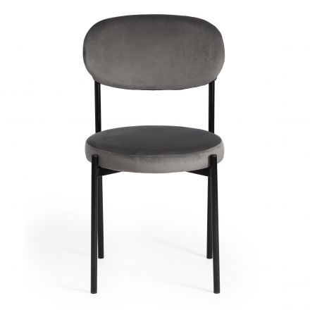 Стул Tetchair REVO (mod. 7033), ткань/металл, 47х54х82 см, высота до сиденья 47 см, серый barkhat 26/черный