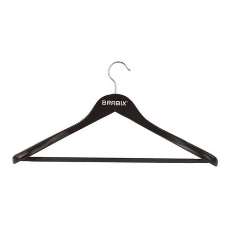 Вешалка-плечики, размер 48-50, деревянная, анатомическая, перекладина, цвет шоколад, BRABIX "Люкс", 601165