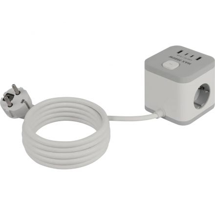 Удлинитель ЭРА CUBE-3es-1,5m-4USB-W 16А белый (Б0069073)