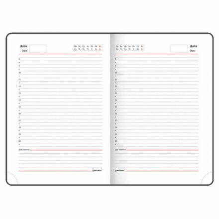 Ежедневник недатированный А5 (138х213 мм), BRAUBERG VISTA, под кожу, гибкий, фольга, 136 л., "Black", 112036 Ежедневник недатированный А5 (138х213 мм), BRAUBERG VISTA, под кожу, гибкий, фольга, 136 л., "Black", 112036