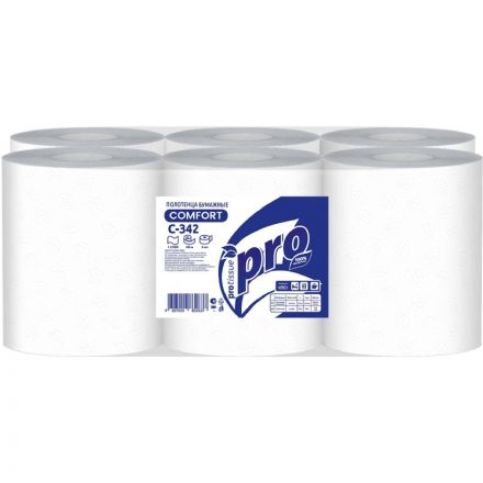 Полотенца бумажные д/дисп. Protissue H1 1сл 180м 6рул/уп C342