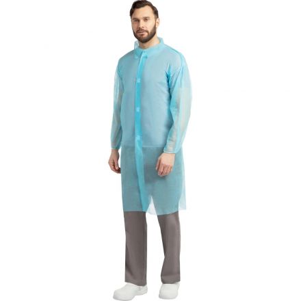 Халат на липучках 20гр/м2 р.XXXL, голубой (10шт/упак),арт.406-878-008,к Халат на липучках 20гр/м2 р.XXXL, голубой (10шт/упак),арт.406-878-008,к