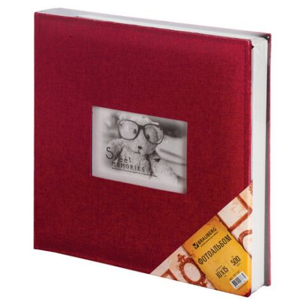Фотоальбом BRAUBERG на 500 фото 10х15 см, ткань, бордовый, 391187 Фотоальбом BRAUBERG на 500 фото 10х15 см, ткань, бордовый, 391187