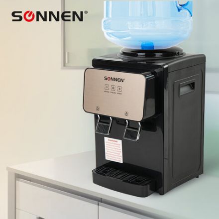 Кулер для воды SONNEN TSE-02BP, настольный, НАГРЕВ/ОХЛАЖДЕНИЕ ЭЛЕКТРОННОЕ, 2 крана, черный/бежевый, 455621 Кулер для воды SONNEN TSE-02BP, настольный, НАГРЕВ/ОХЛАЖДЕНИЕ ЭЛЕКТРОННОЕ, 2 крана, черный/бежевый, 455621