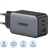 Зарядное устройство UGREEN сетевое USB A +2 USB C 65 W GAN Fast Char(10335) Зарядное устройство UGREEN сетевое USB A +2 USB C 65 W GAN Fast Char(10335)