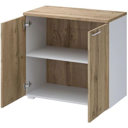 Стеллаж Комус Мебель К-Loft 241H004 786х420х738 дуб натур/белый