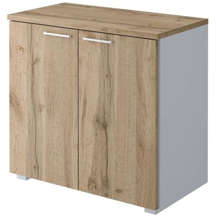 Стеллаж Комус Мебель К-Loft 241H004 786х420х738 дуб натур/белый