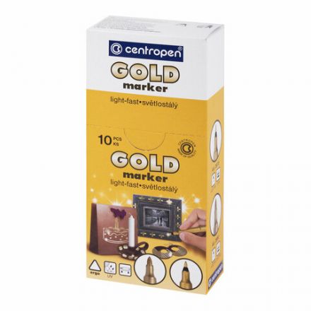 Маркер для декорирования ЗОЛОТОЙ CENTROPEN, круглый наконечник, 1 мм, 2670, 6 2670 0195 Маркер для декорирования ЗОЛОТОЙ CENTROPEN, круглый наконечник, 1 мм, 2670, 6 2670 0195