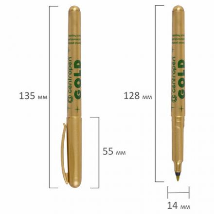 Маркер для декорирования ЗОЛОТОЙ CENTROPEN, круглый наконечник, 1 мм, 2670, 6 2670 0195 Маркер для декорирования ЗОЛОТОЙ CENTROPEN, круглый наконечник, 1 мм, 2670, 6 2670 0195