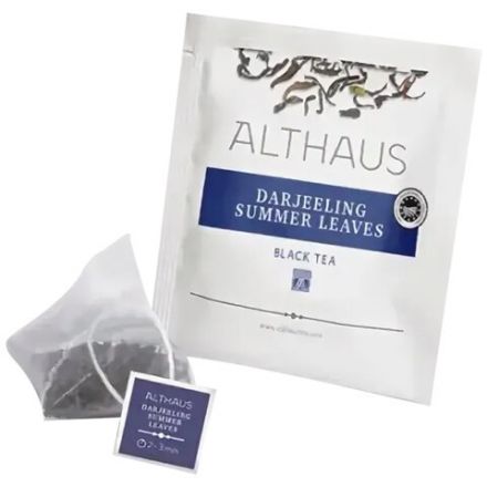 Чай ALTHAUS "Darjeeling Summer" черный, 15 пирамидок по 2,75 г, ГЕРМАНИЯ, TALTHL-P00003 Чай ALTHAUS "Darjeeling Summer" черный, 15 пирамидок по 2,75 г, ГЕРМАНИЯ, TALTHL-P00003