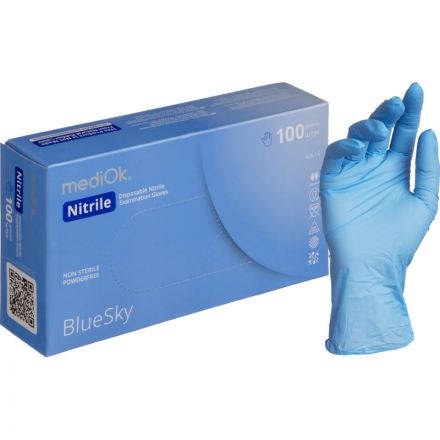 Перчатки mediOk нитрил.,голубой Blue Sky 4г., (XL) 50пар/уп