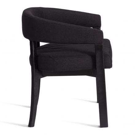 Стул SURTUR дерево вяз/ткань лен, черный/черный лен, 54х53х74 см