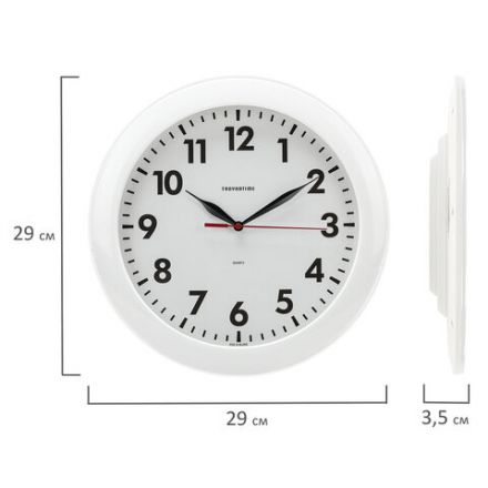Часы настенные TROYKATIME (TROYKA) 11110118, круг, белые, белая рамка, 29х29х3,5 см Часы настенные TROYKATIME (TROYKA) 11110118, круг, белые, белая рамка, 29х29х3,5 см