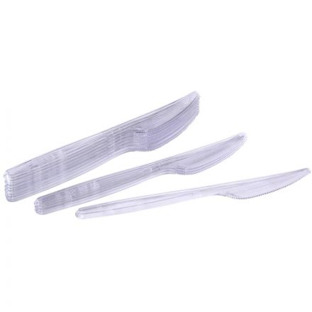 Нож одноразовый 180мм прозрачный, Комус, ПС, 50шт/уп