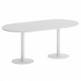 Home Office Стол овальный VR.SP-5-180.1 Белый/Белый металл 1800*900*750