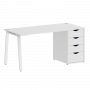 Home Office Стол письменный VR.SP-3-158.4.A Белый/Белый металл 1580*720*750