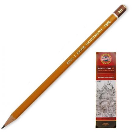 Карандаш чернографитный Koh-I-Noor 1500 2H заточенный