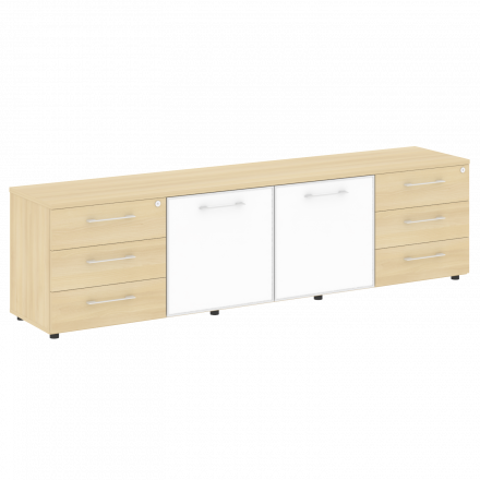 Yalta Тумба модульная LT.TS-4.2 white Акация/Стекло white 2188*450*580