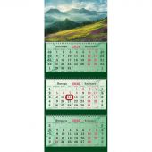 Календарь настенный 3-х блочный 2026 Прем,магн.курс,Альп.луг,340х805,3234-6