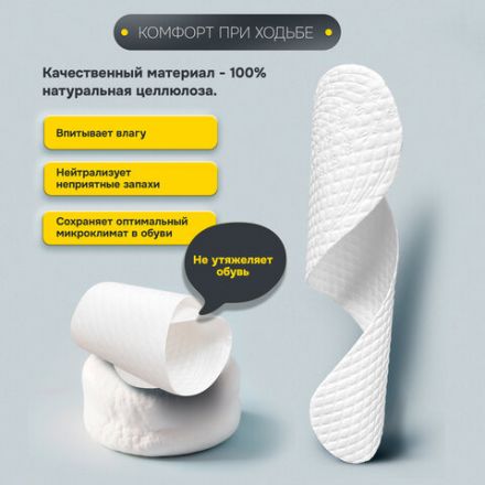 Стельки для обуви впитывающие от пота и запаха, КОМПЛЕКТ 5 пар, размер RU 33-45 / EU 34-46, с линиями выреза, SHEGRA (ШЕГРА), 700729 Стельки для обуви впитывающие от пота и запаха, КОМПЛЕКТ 5 пар, размер RU 33-45 / EU 34-46, с линиями выреза, SHEGRA (ШЕГРА), 700729