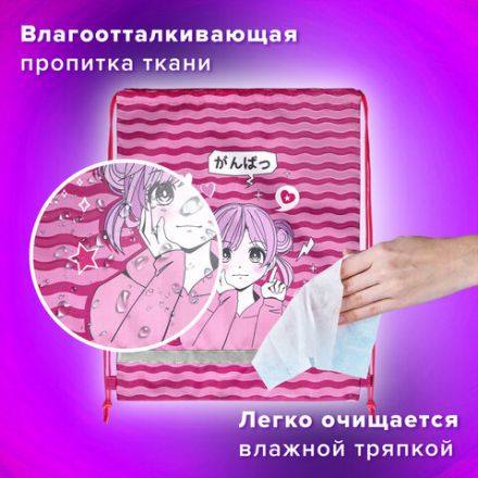 Мешок для обуви BRAUBERG KIDS, светоотражающая полоса, 46х36 см, "Anime style", 272391 Мешок для обуви BRAUBERG KIDS, светоотражающая полоса, 46х36 см, "Anime style", 272391