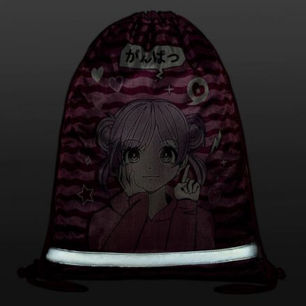 Мешок для обуви BRAUBERG KIDS, светоотражающая полоса, 46х36 см, "Anime style", 272391