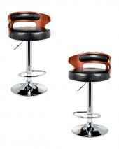 Набор 2 шт Стул барный DOBRIN FRED, коричневое дерево, чёрный