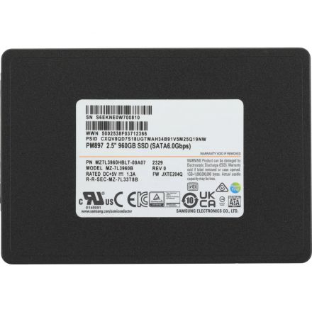Жесткий диск Samsung 960 Gb PM897 2.5 SATA-III(MZ7L3960HBLT-00A07)
