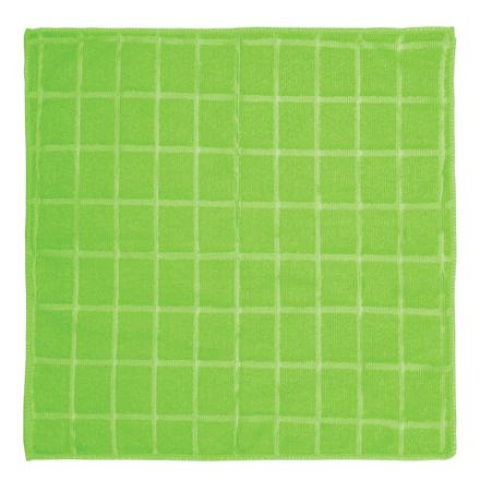 Салфетки из МИКРОФИБРЫ универсальные 40х40 см, КОМПЛЕКТ 3 шт., КЛЕТКА, зеленые, 220 г/м2, ЛЮБАША, 603948