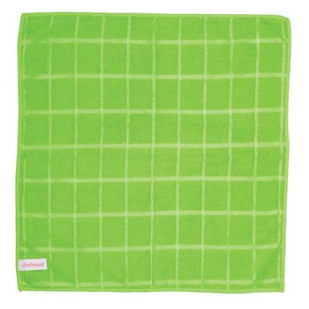 Салфетки из МИКРОФИБРЫ универсальные 40х40 см, КОМПЛЕКТ 3 шт., КЛЕТКА, зеленые, 220 г/м2, ЛЮБАША, 603948