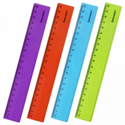 Линейка пластиковая 20 см BRAUBERG "FRUITY", тонированная, ассорти, 210766 Линейка пластиковая 20 см BRAUBERG "FRUITY", тонированная, ассорти, 210766