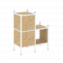 Loft Прямой стеллаж наборный VR.L-11 Тиквуд светлый/Белый металл 862*446*1047