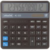 Калькулятор настольный КОМПАКТН Attache AС-333,12р,дв.пит,147х145х28мм,черн