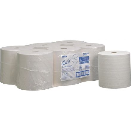 Полотенца бумажные д/дисп в рулонах KK SCOTT? XL 1сл бел 354 м 6 рул. 6687