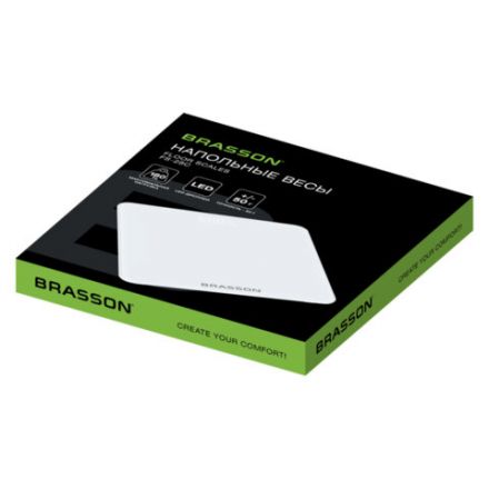 Весы напольные BRASSON (БРАССОН) FS-28С, 28x28 см, электронные, LED-дисплей, до 180 кг, стекло, белые, 458448 Весы напольные BRASSON (БРАССОН) FS-28С, 28x28 см, электронные, LED-дисплей, до 180 кг, стекло, белые, 458448