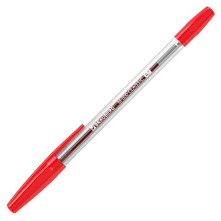Ручка шариковая BRAUBERG "M-500 CLASSIC", КРАСНАЯ, корпус прозрачный, узел 0,7 мм, линия письма 0,35 мм, 143446 Ручка шариковая BRAUBERG "M-500 CLASSIC", КРАСНАЯ, корпус прозрачный, узел 0,7 мм, линия письма 0,35 мм, 143446
