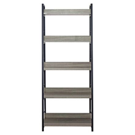 Стеллаж на металлокаркасе BRABIX "LOFT SH-003", 600х350х1500 мм, 5 полок, цвет дуб антик, 641235