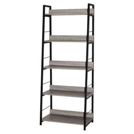 Стеллаж на металлокаркасе BRABIX "LOFT SH-003", 600х350х1500 мм, 5 полок, цвет дуб антик, 641235