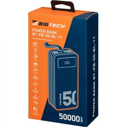 Внешний аккумулятор BigTech (BT-PB-50-BL-11) 50000 mAh черный