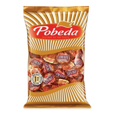 Конфеты ПОБЕДА ВКУСА "Амаре" (Amare) со вкусом сгущёнки и карамельной крошкой, 1000 г, пакет, IM_0107_С/1х3