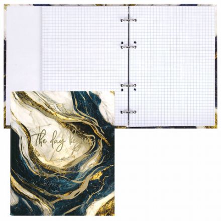 Тетрадь на кольцах А5 175х215 мм, 120 листов, твердый картон, фольга, клетка, BRAUBERG, "Marble", 404719 Тетрадь на кольцах А5 175х215 мм, 120 листов, твердый картон, фольга, клетка, BRAUBERG, "Marble", 404719