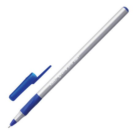 Ручка шариковая с грипом BIC "Round Stic Exact", СИНЯЯ, корпус серый, узел 0,7 мм, линия письма 0,28 мм, 918543 Ручка шариковая с грипом BIC "Round Stic Exact", СИНЯЯ, корпус серый, узел 0,7 мм, линия письма 0,28 мм, 918543