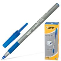 Ручка шариковая с грипом BIC "Round Stic Exact", СИНЯЯ, корпус серый, узел 0,7 мм, линия письма 0,28 мм, 918543
