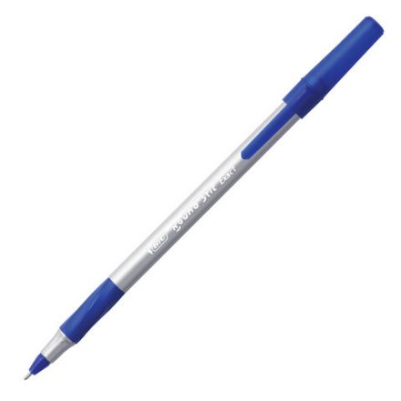 Ручка шариковая с грипом BIC "Round Stic Exact", СИНЯЯ, корпус серый, узел 0,7 мм, линия письма 0,28 мм, 918543 Ручка шариковая с грипом BIC "Round Stic Exact", СИНЯЯ, корпус серый, узел 0,7 мм, линия письма 0,28 мм, 918543