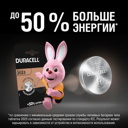 Батарейка DURACELL CR2025 литий бл/2шт Батарейка DURACELL CR2025 литий бл/2шт