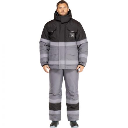 Костюм рабочий зимний мужской з50-КПК СОП сер/черн р.44-46/182-189 Костюм рабочий зимний мужской з50-КПК СОП сер/черн р.44-46/182-189