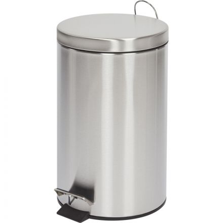 Ведро мусорное с педалью и доводчиком Luscan 12 л, матовое, нерж сталь