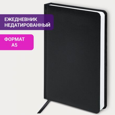 Ежедневник недатированный А5 (138х213 мм) BRAUBERG "Select", балакрон, 160 л., черный, 123429 Ежедневник недатированный А5 (138х213 мм) BRAUBERG "Select", балакрон, 160 л., черный, 123429