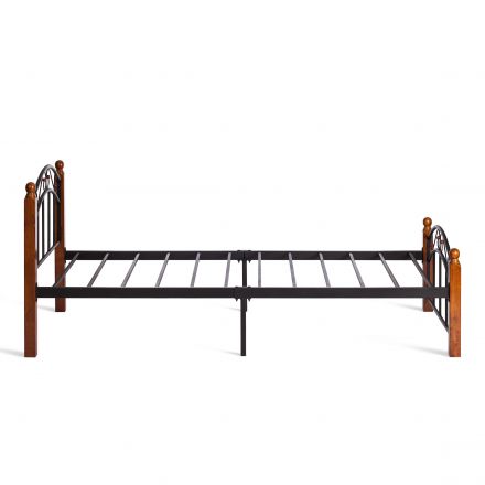 Кровать AT-8077, дерево гевея/металл, 90*200 см (Single bed), красный дуб/черный Кровать AT-8077, дерево гевея/металл, 90*200 см (Single bed), красный дуб/черный
